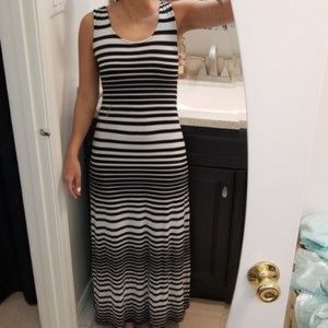 Black/White Striped Maxi Dress